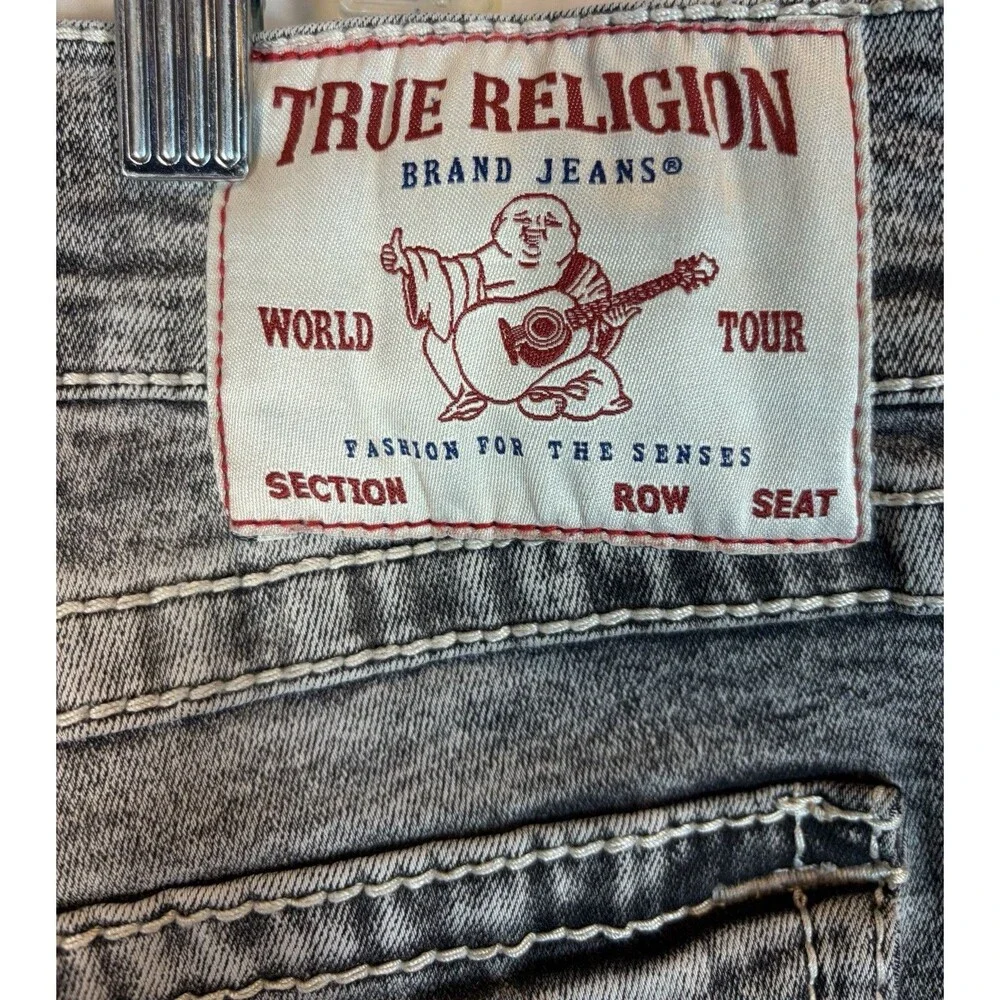 True Religion Jeans Ricky Big T Relaxed Straight Black Flap Pocket Men’s 36x32